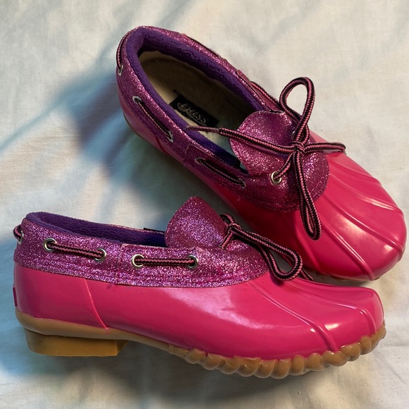 Bass Shoes Bass Pink Glitter Rubber Leather Duck Rain Boots Poshmark